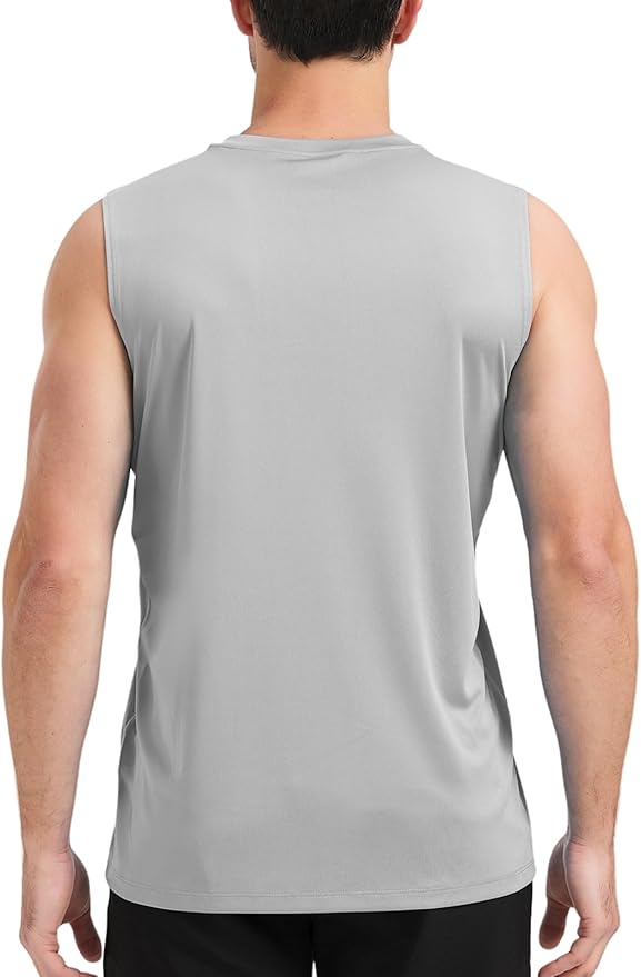 Men's Sleeveless UPF 50+ Swim Shirts Quick Dry Workout Tank Top UV Protection Running Gym Muscle T Shirts
