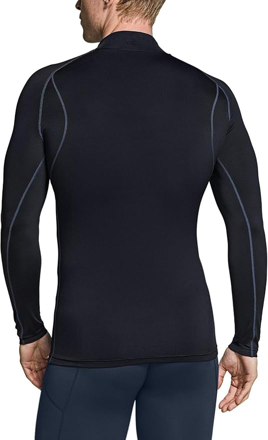 TSLA Men's Thermal Long Sleeve Compression Shirts, Mock/Turtleneck Winter Sports Running Base Layer Top