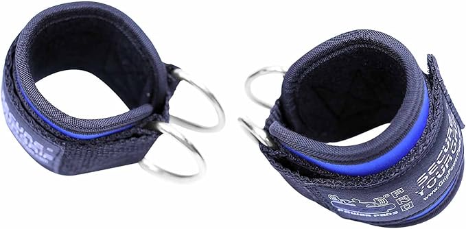 Ankle Straps for Cable Machines Double D-Ring Gym Adjustable Neoprene Premium Cuffs to Enhance Legs Abs & Glutes Kickbacks Workouts Leg Curls Extensions Booty Hip Abductors Exercise for Men & Women