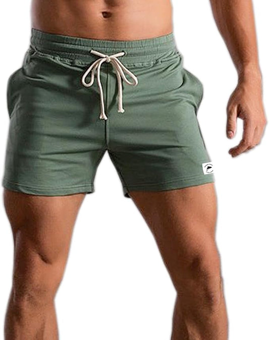 Mens 5 Inch/7 Inch Cotton Shorts Mens Sweat Athletic Shorts for Men Gym Worket Shorts with Pockets
