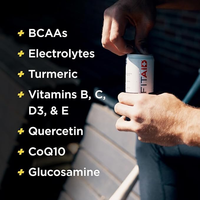FITAID ZERO, Keto-Friendly, Number 1 Post-Workout Recovery Drink, Contains Zero Sugar, BCAAs, Glucosamine, 5 Calories, 12 Fl Oz (Pack of 12)