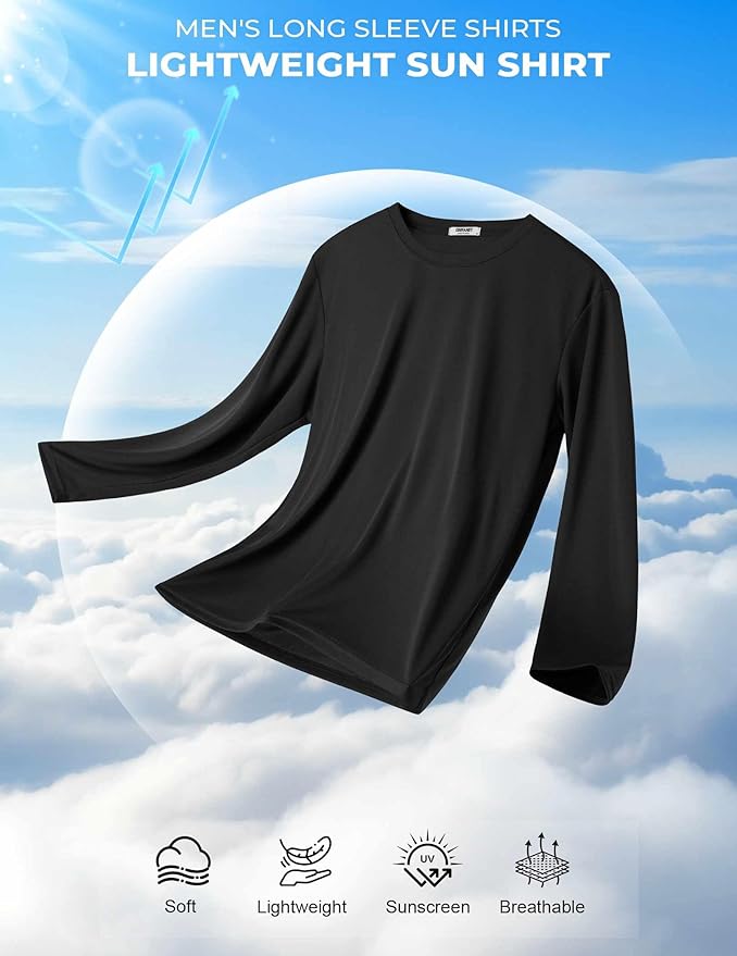 COOFANDY Long Sleeve Shirts for Men Moisture Wicking Activewear T-Shirts Workout Running Shirts