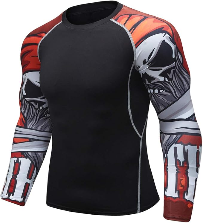 Men's Soft Fit Long Sleeve Workout Rashguard Cool Dry Compression Fitness Shirt