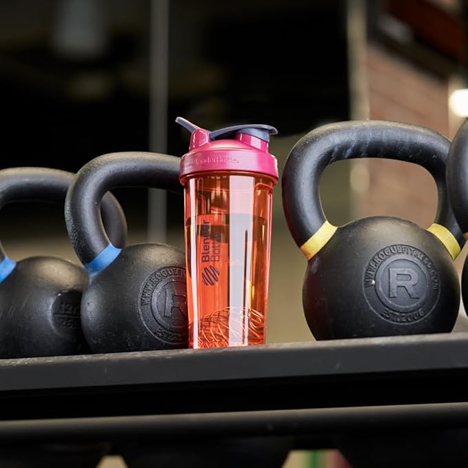 BlenderBottle Shaker Bottle Pro Series Perfect for Protein Shakes and Pre Workout, 24-Ounce, Coral