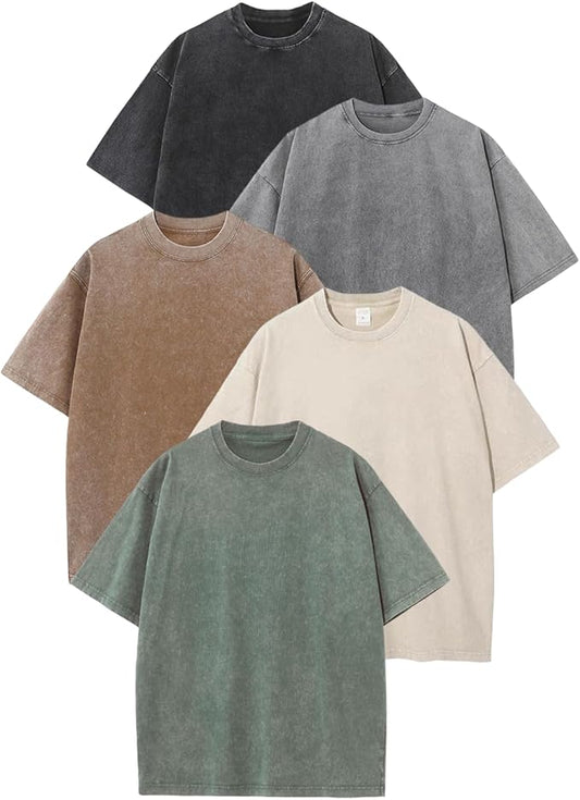 Workout T Shirts for Men Oversized Gym Loose Fit Tshirt Heavy Cotton Washed Vintage Faded Sleeping Tee Unisex Tops