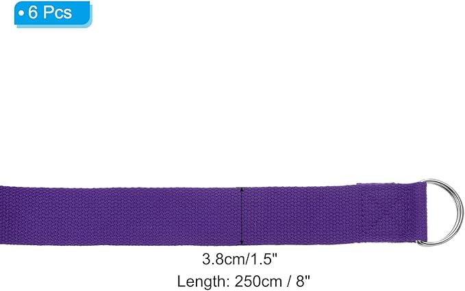 PATIKIL Yoga Strap for Stretching Cotton Yoga Belt with Adjustable Metal D-Ring Buckle Stretch Bands for Fitness Pilates