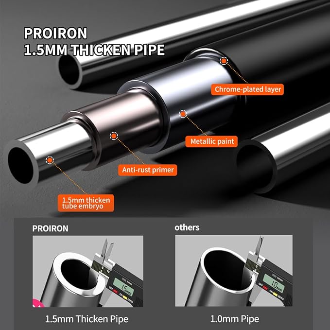 PROIRON Pull Up Bar for Doorway Strength Training Chin up Bar without Screws Adjustable 72cm-97cm Width Locking Mechanism for Home Gym Exercise Fitness with Level Meter, Max Load Bearing 200kg