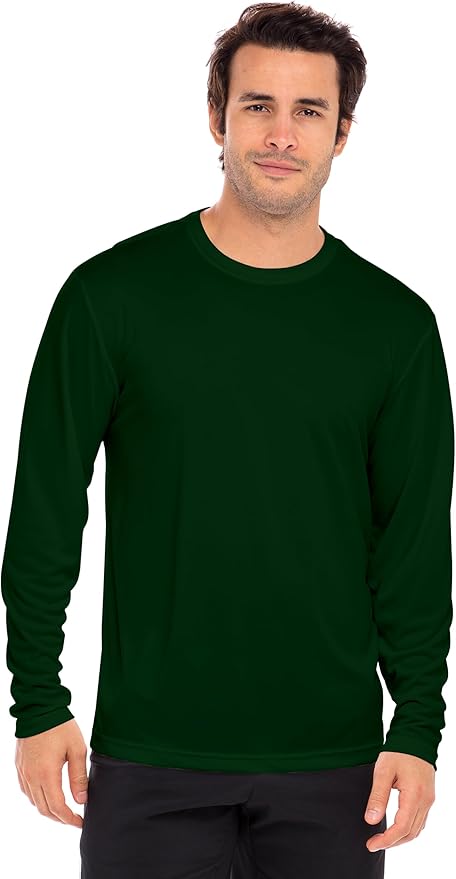 Men's Long Sleeve Moisture Wicking Athletic Shirts, Dry Fit Long Sleeve UV Protection Shirts Men for Workout, Running, Hiking