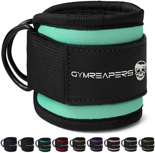 Gymreapers Ankle Straps For Cable Machine Kickbacks, Glute Workouts, Lower Body Exercises - Adjustable Leg Straps with Neoprene Padding