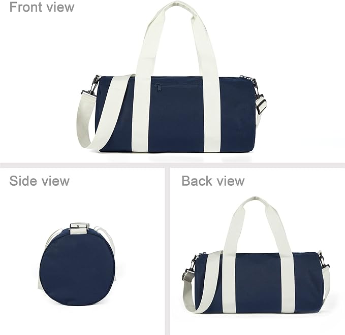 Small Gym Bag Duffel Bag for Women Men Fitness Sports Bag Workout Adjustable Detachable Shoulder Strap Lightweight Carry on Travel Duffle Bag