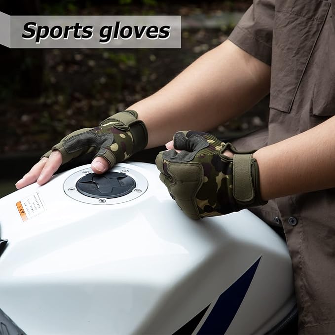 FIORETTO Fingerless Gloves for Airsoft Shooting Half Finger Hunting Hiking Cycling Driving Motorcycle Climbing Work Gloves M210603