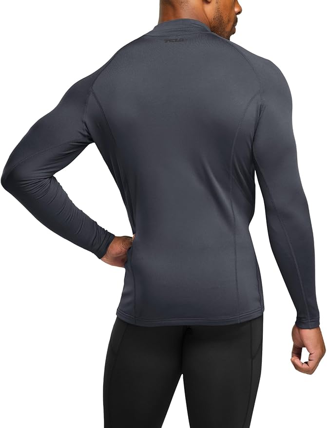 TSLA Men's Thermal Long Sleeve Compression Shirts, Mock/Turtleneck Winter Sports Running Base Layer Top