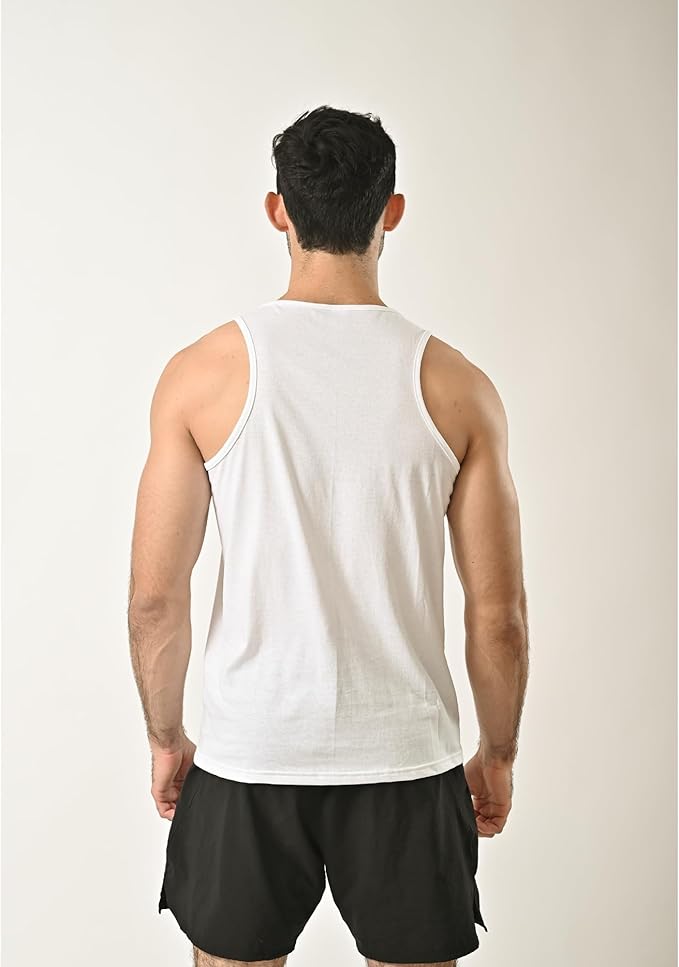 POFF Men’s Tank Top 3-Pack – Sleeveless Shirts for Gym & Workout, 100% Cotton Muscle Fit, Breathable Athletic Wear