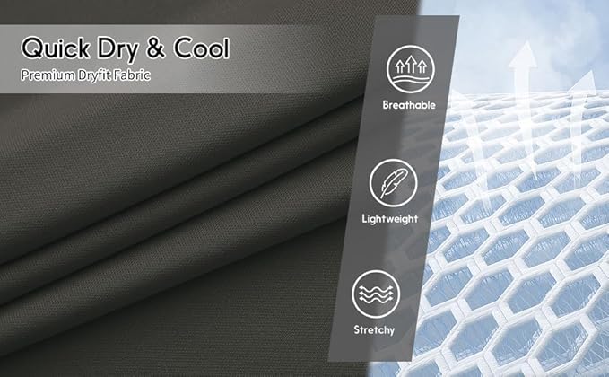 Men's Long Sleeve Moisture Wicking Athletic Shirts, Dry Fit Long Sleeve UV Protection Shirts Men for Workout, Running, Hiking