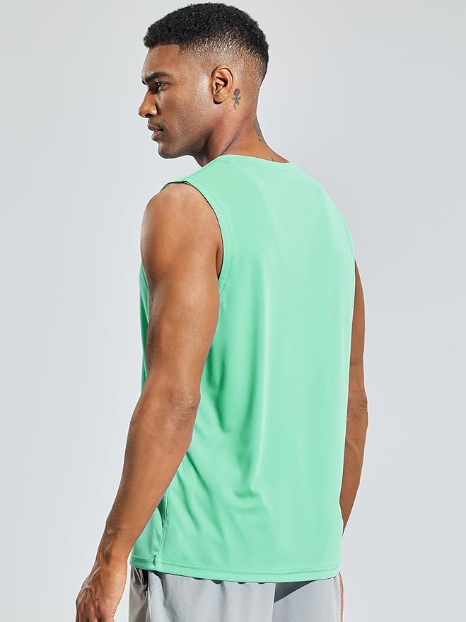MIER Men's Workout Tank Tops UPF 50+ Swim Shirts Quick Dry Running Sleeveless UV Protection Muscle Tees