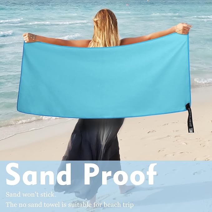 Microfiber Travel Towel, Soft Lightweight Quick Dry Towel, Super Absorbent Compact Travel & Sports & Beach Towels for Camping, Backpack, Gym, Swimming, Yoga, Hiking (XL:30"×60" -MarineBlue)