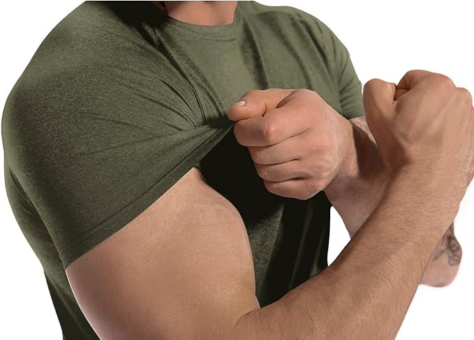 Men's 3pack Dry Fit Workout Gym Short Sleeve T Shirt Moisture Wicking Active Athletic Performance Running Shirts