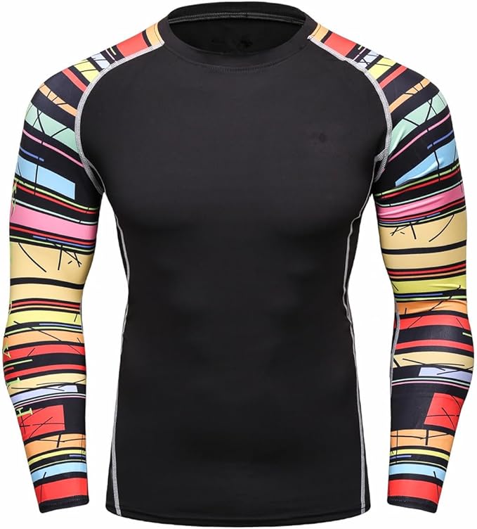 Men's Soft Slim Long Sleeve Dry-Fit Compression Gym Trainning Shirt