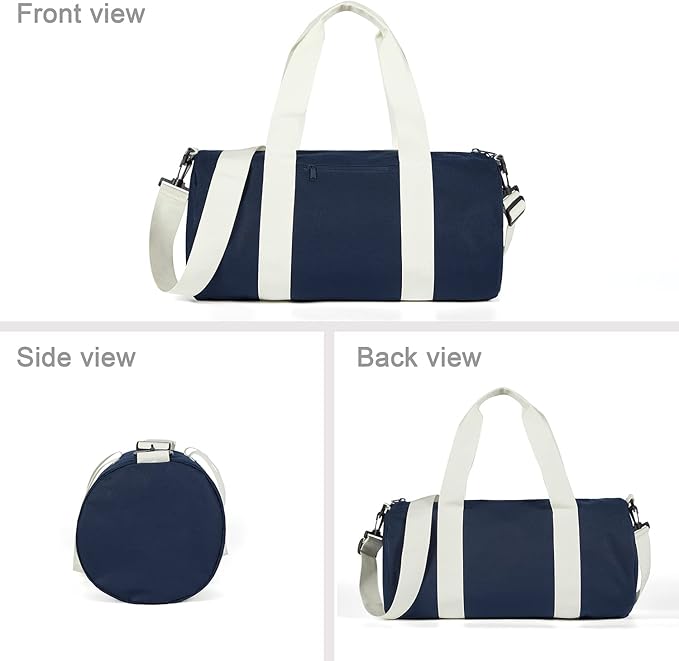 Small Gym Bag Duffel Bag for Women Men Fitness Sports Bag Workout Adjustable Detachable Shoulder Strap Lightweight Carry on Travel Duffle Bag