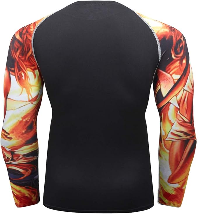 Men's Soft Fit Long Sleeve Workout Rashguard Cool Dry Compression Fitness Shirt