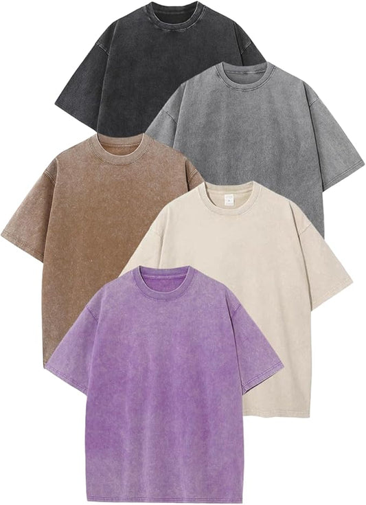 Workout T Shirts for Men Oversized Gym Loose Fit Tshirt Heavy Cotton Washed Vintage Faded Sleeping Tee Unisex Tops