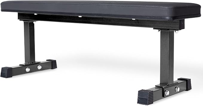 REP Fitness Flat Weight Bench, Heavy Duty Workout Bench For Home Gym, Folding Fitness Equipment For Strength Training, Adjustable Utility Platform For Dumbbells, Barbell, Lifting And Core Exercises