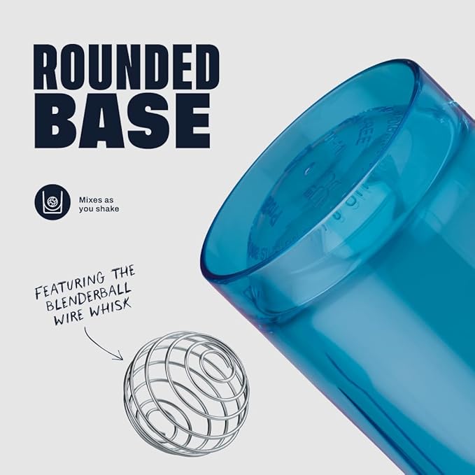 BlenderBottle Shaker Bottle Pro Series Perfect for Protein Shakes and Pre Workout, 24-Ounce, Ocean Blue