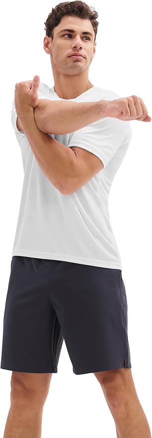 MAGCOMSEN 3 Pack Men's Short Sleeve Quick Dry Shirts Moisture Wicking UPF 50+ Athletic Running Gym Workout Swim T-Shirts