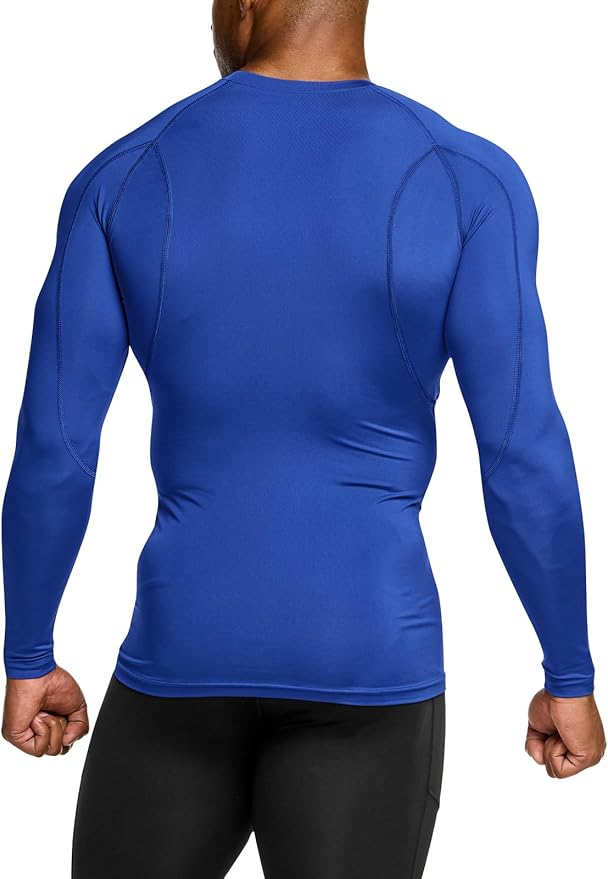 TSLA Men's UPF 50+ Compression Shirts, Cool Dry Long Sleeve Athletic Tops, Sports Baselayer Workout Shirt