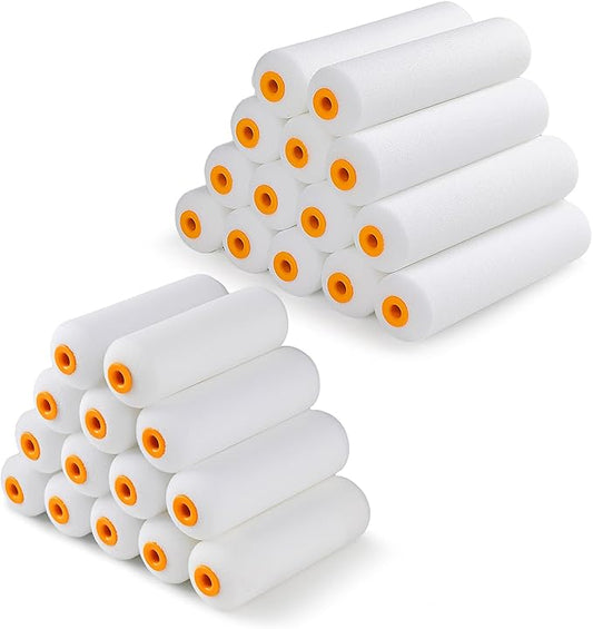 Foam Paint Roller, 28 Pack, 4 Inch and 6 Inch Mini Paint Roller Covers, High Density Foam Paint Roller, Small Paint Rollers for All Flat Surfaces, Suitable for Wall, Doors
