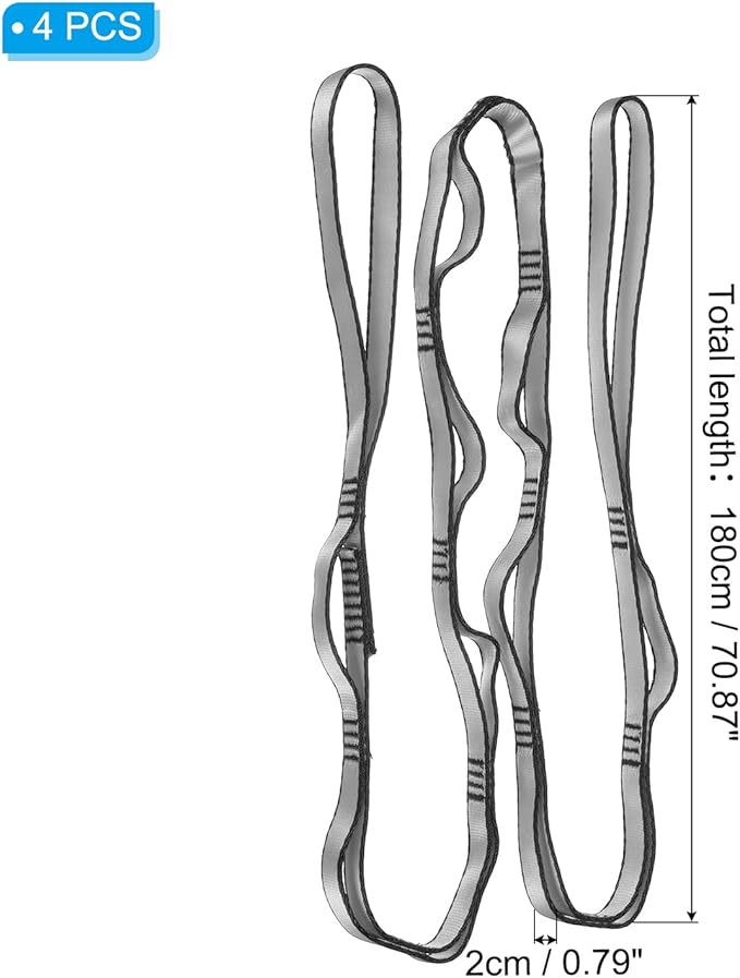 PATIKIL Daisy Chain Straps, Strong Climbing Strap Adjustable Nylon Chain Sling with Loops for Aerial Yoga Hammock Swing