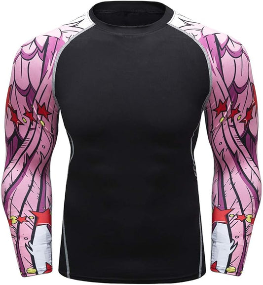 Men's Soft Fit Long Sleeve Workout Rashguard Cool Dry Compression Fitness Shirt