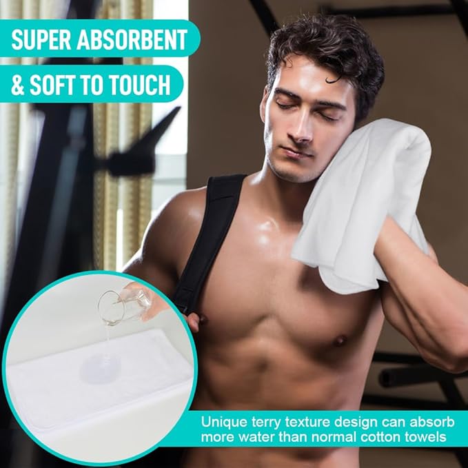 SINLAND Microfiber Gym Towels Sports Fitness Workout Sweat Towel Super Soft and Absorbent 3 Pack 16 Inch X 32 Inch