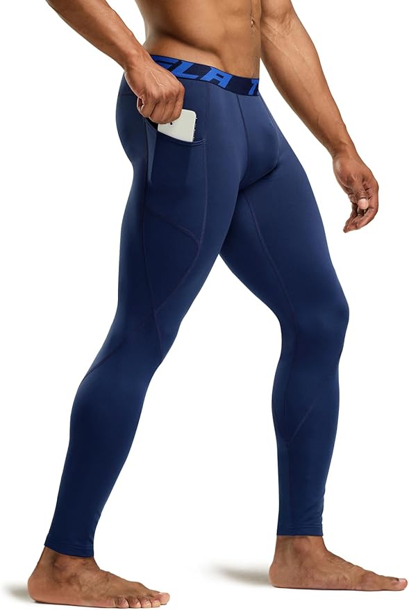 TSLA Men's Thermal Compression Pants, Athletic Sports Leggings & Running Tights, Wintergear Base Layer Bottoms