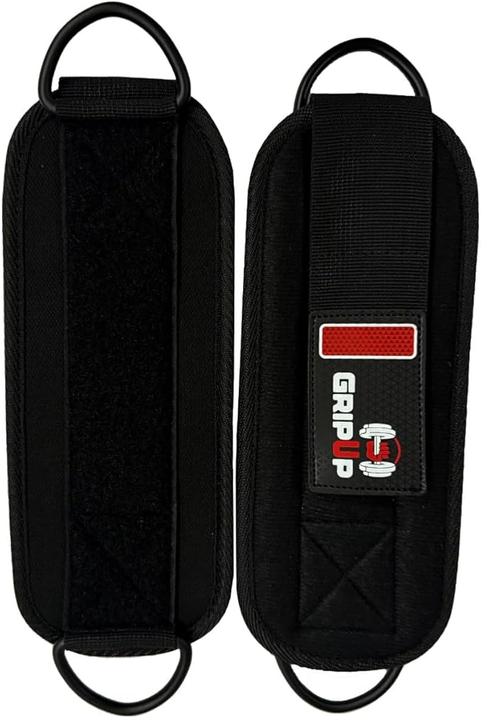 Adjustable Neoprene Ankle Straps for Cable Machines – Heavy Duty Ankle Cuffs for Leg Workouts, Kickbacks, Glute Training, Resistance Bands – Secure Fit for Women & Men (Pair, Black)