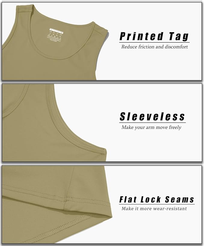 MAGCOMSEN Men's UPF 50+ Tank Top Quick Dry Summer Workout Muscle Sleeveless Shirts for Swim Beach Bodybuilding