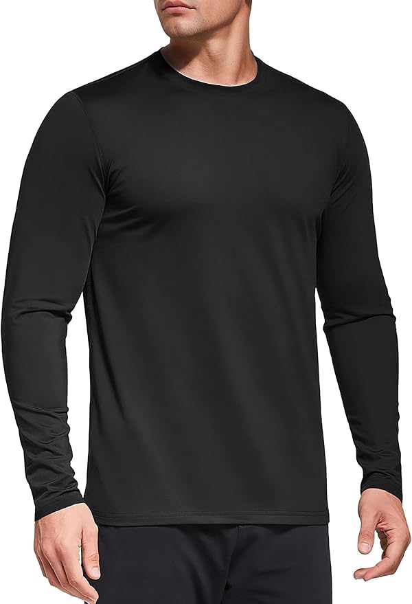 Men's 1, 3 or 5 Pack Performance Long Sleeve T-Shirts, UPF 50+ Sun Protection Shirts, Athletic Gym Workout Shirts for Running