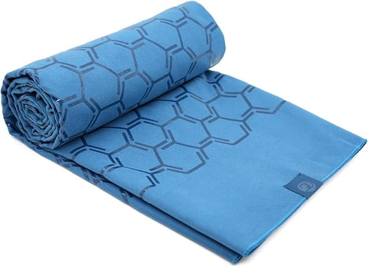 Eunzel Yoga Towel for Hot Yoga,Non-Slip Double Sided Silicone Grip Towel Absorbent Microfiber Towel for Hot Yoga, Vinyasa and Power 26.5"x72", Navy