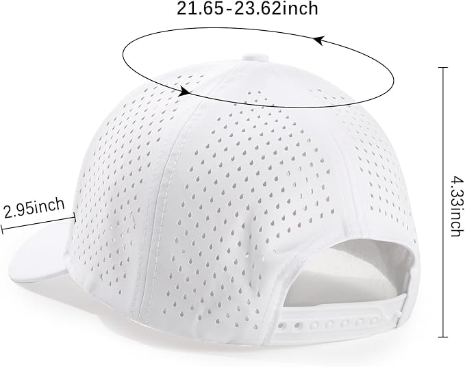 Quick Dry Baseball Cap Curved Brim Snapback Hat Laser Cut Mesh Ball Cap Golf Ball Cap for Men Women