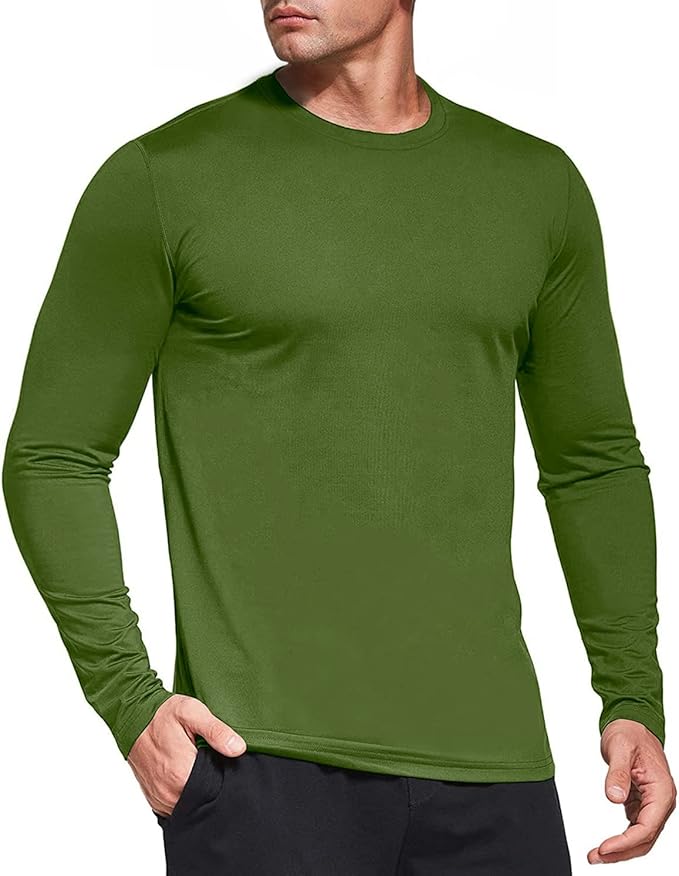 Men's 1, 3 or 5 Pack Performance Long Sleeve T-Shirts, UPF 50+ Sun Protection Shirts, Athletic Gym Workout Shirts for Running
