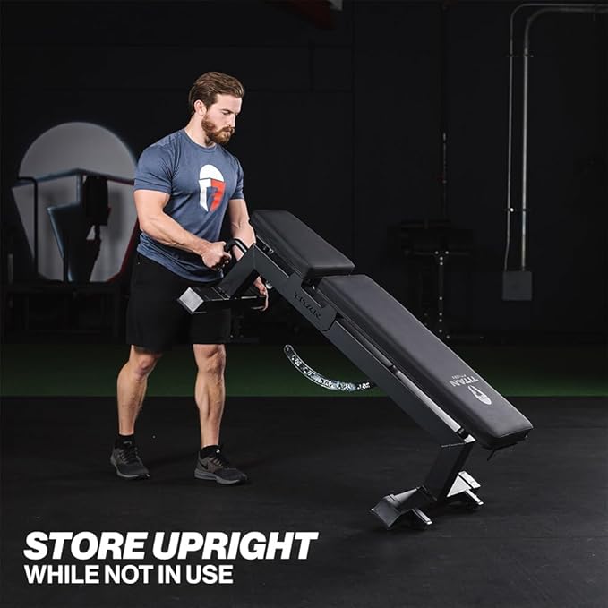 Titan Fitness Performance Series Adjustable Bench, Supports 650 LB Incline, Versatile Utility Bench for Home Gym Weightlifting,Strength Training, Flat, Incline, Upright Positions