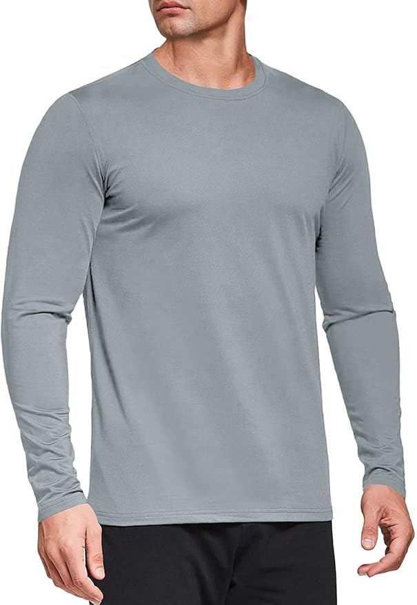 Men's 1, 3 or 5 Pack Performance Long Sleeve T-Shirts, UPF 50+ Sun Protection Shirts, Athletic Gym Workout Shirts for Running