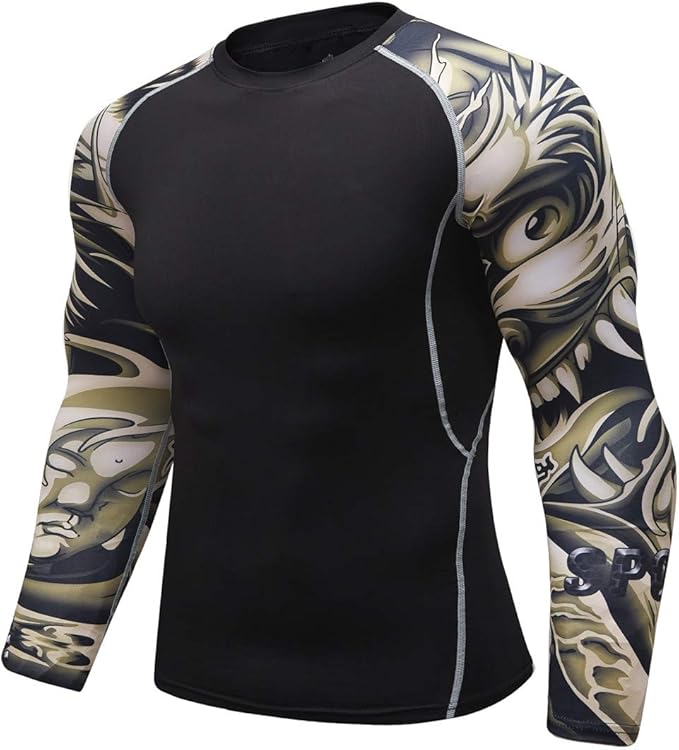Men's Soft Fit Long Sleeve Workout Rashguard Cool Dry Compression Fitness Shirt