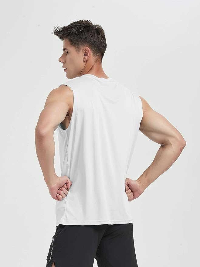 MIER Men's Workout Tank Tops UPF 50+ Swim Shirts Quick Dry Running Sleeveless UV Protection Muscle Tees
