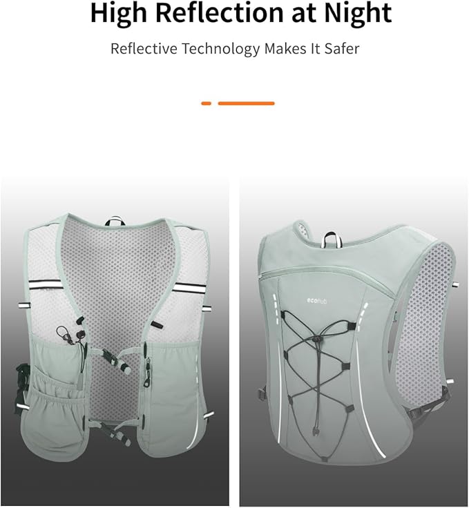 ECOHUB Running Hydration Vest Backpack,Lightweight Breathable Pack with 2L Water Bladder Bag Daypack for Hiking Trail Running Cycling Race Marathon for Women Men