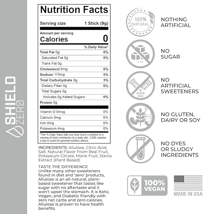 SHIELD Zero | Sugar-Free Electrolyte Replenisher Powder Packets | Natural Ingredients| Clean & Clear with no Dyes and No Artificial Sweeteners | Electrolyte Replenisher | Sugar Free Electrolyte Drink