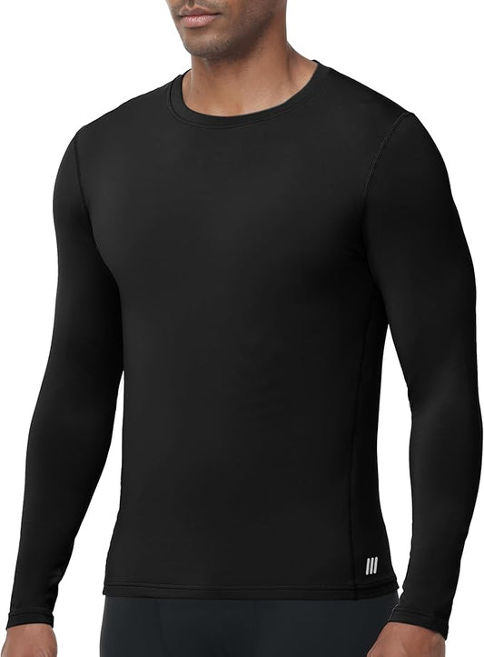 Men's Thermal Compression Shirts, Long Sleeve Fleece Lined Base Layer, Cold Weather Gear Athletic Undershirt Top