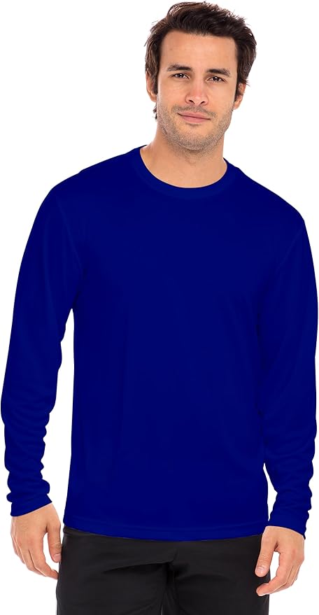 Men's Long Sleeve Moisture Wicking Athletic Shirts, Dry Fit Long Sleeve UV Protection Shirts Men for Workout, Running, Hiking