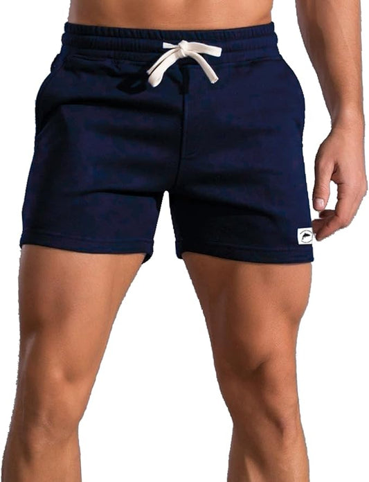 Mens 5 Inch/7 Inch Cotton Shorts Mens Sweat Athletic Shorts for Men Gym Worket Shorts with Pockets