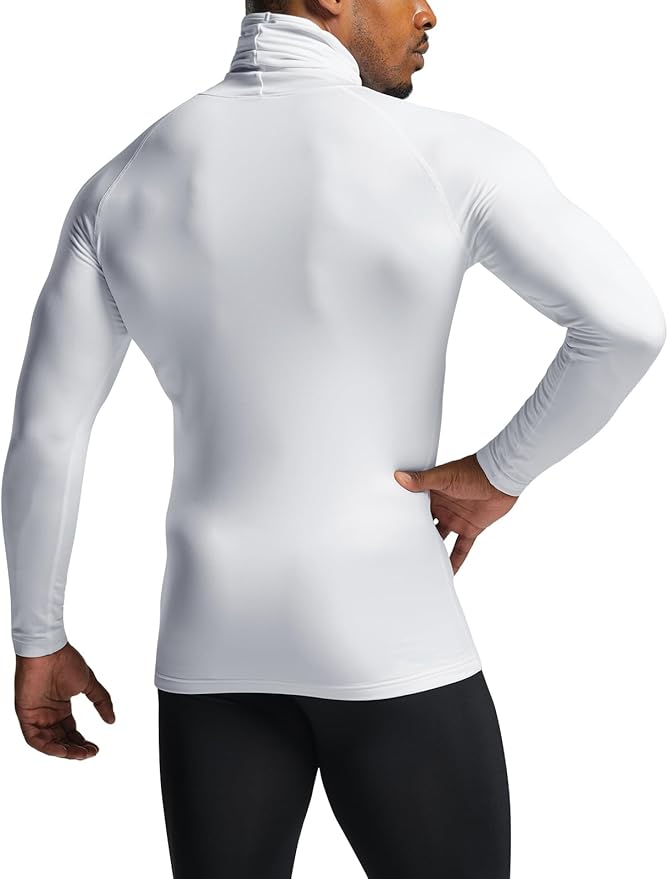 TSLA Men's Thermal Long Sleeve Compression Shirts, Mock/Turtleneck Winter Sports Running Base Layer Top